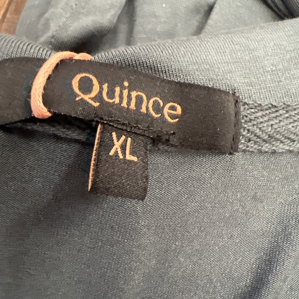 Quince Tencel Jersey Midi Wrap Dress Dark Olive Basic Sleeved XL Stretch NWT - Picture 6 of 8